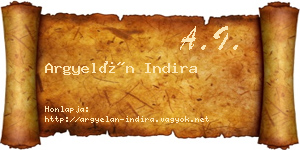Argyelán Indira névjegykártya